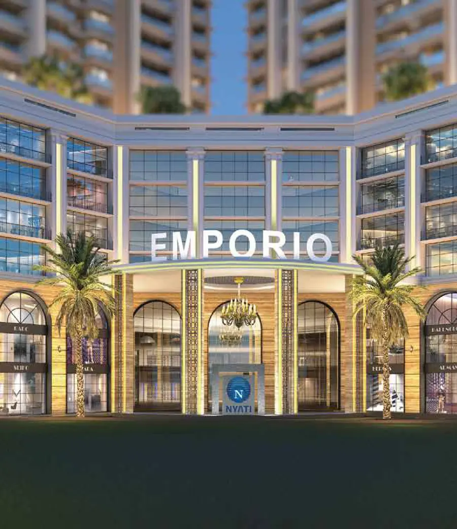 Nyati Emporio showroom façade with arched glass frontage